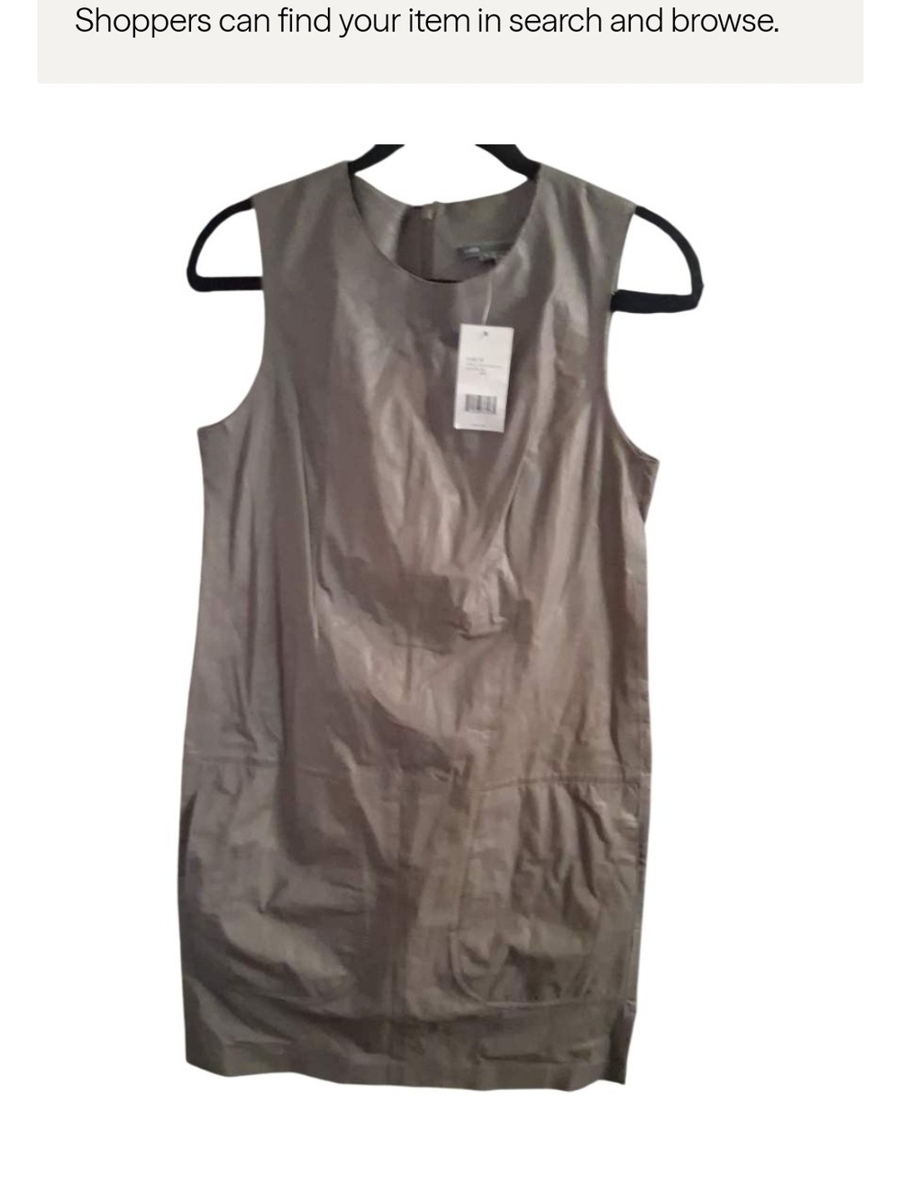 Vince Sleeveless Taupe Sheath Dress
